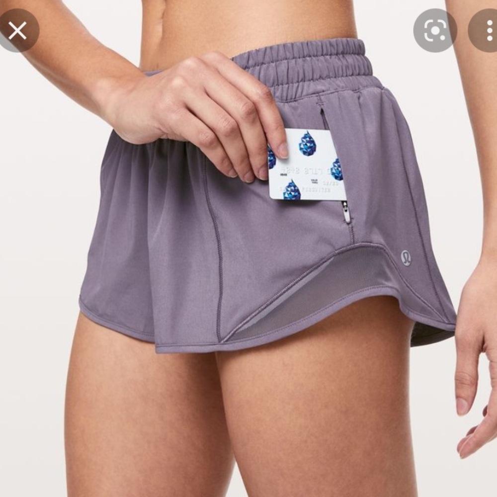 Lululemon hotty hot shorts 2.5 inch, size 6 in a darker purple color